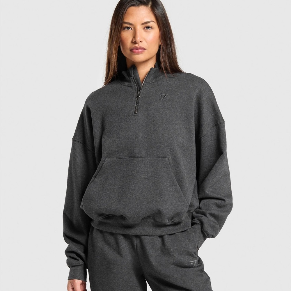 Women's Gray Quarter-Zip Sweatshirt